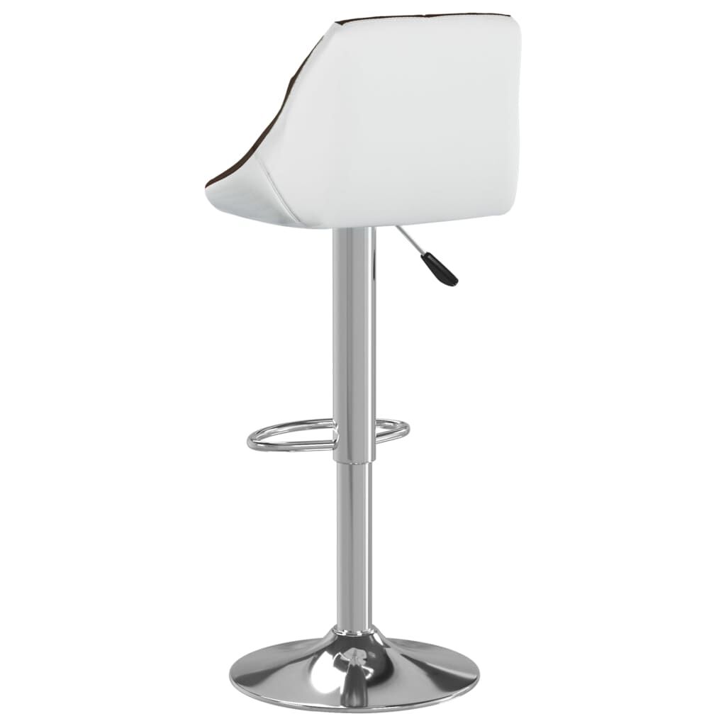 vidaXL Bar Stools 2 pcs Brown and White Faux Leather