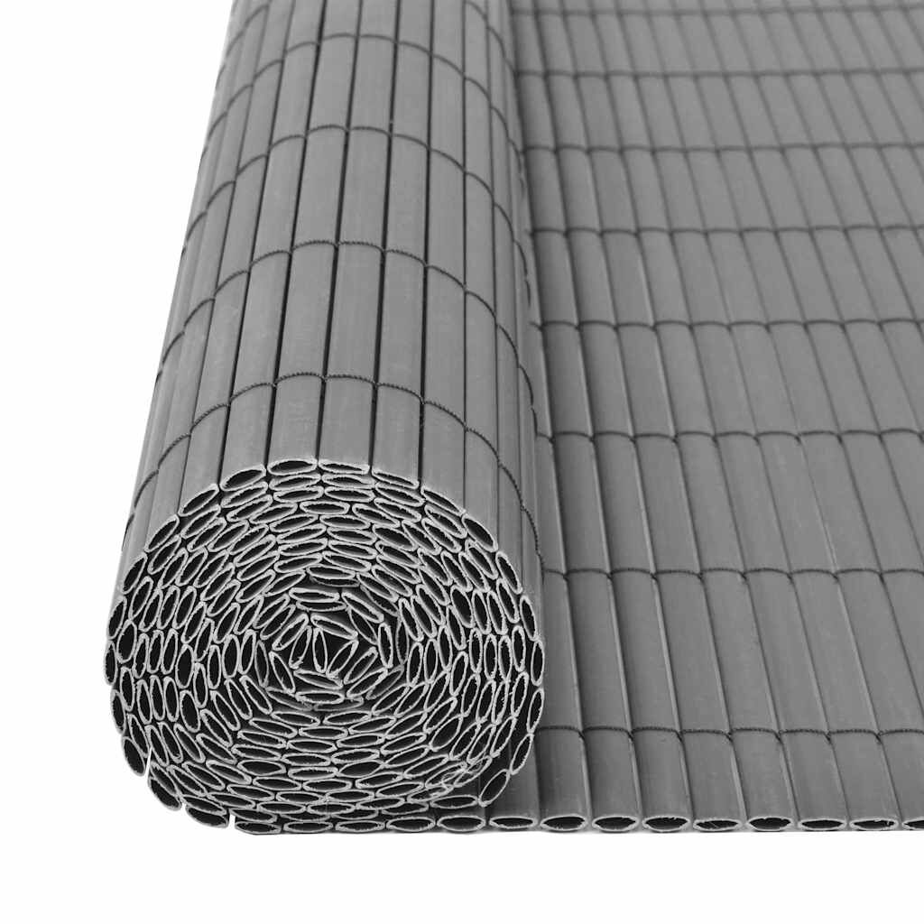 vidaXL Double-Sided Garden Fence PVC 90x500 cm Grey