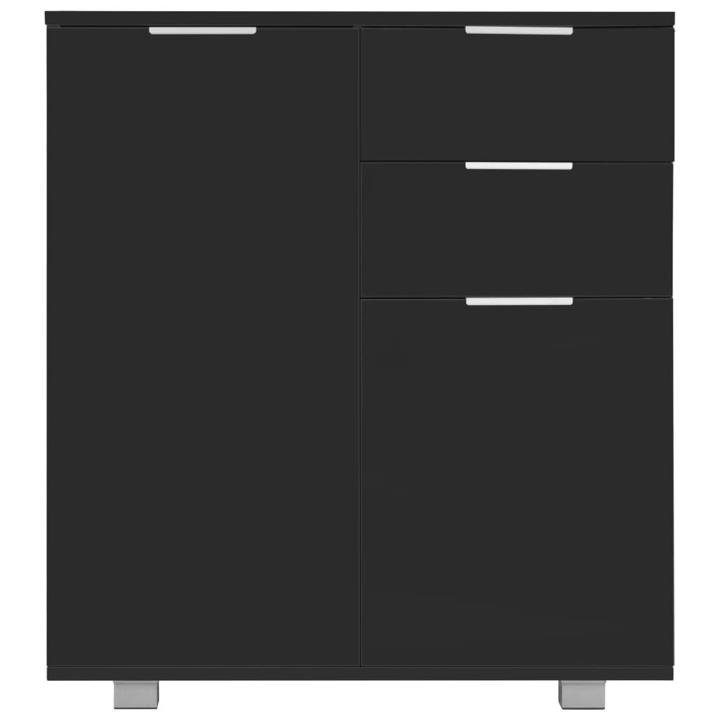 vidaXL Sideboard High Gloss Black 71x35x80 cm Engineered Wood
