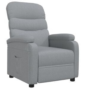 vidaXL Recliner Chair Light Grey Fabric