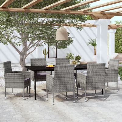 vidaXL 7 Piece Garden Dining Set Anthracite