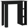 vidaXL Bar Table with Shelf Black 102x50x103,5 cm Engineered Wood