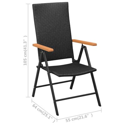 vidaXL 9 Piece Garden Dining Set Black and Brown,  vidaXL 9 Piece Garden Dining Set Black and Brown