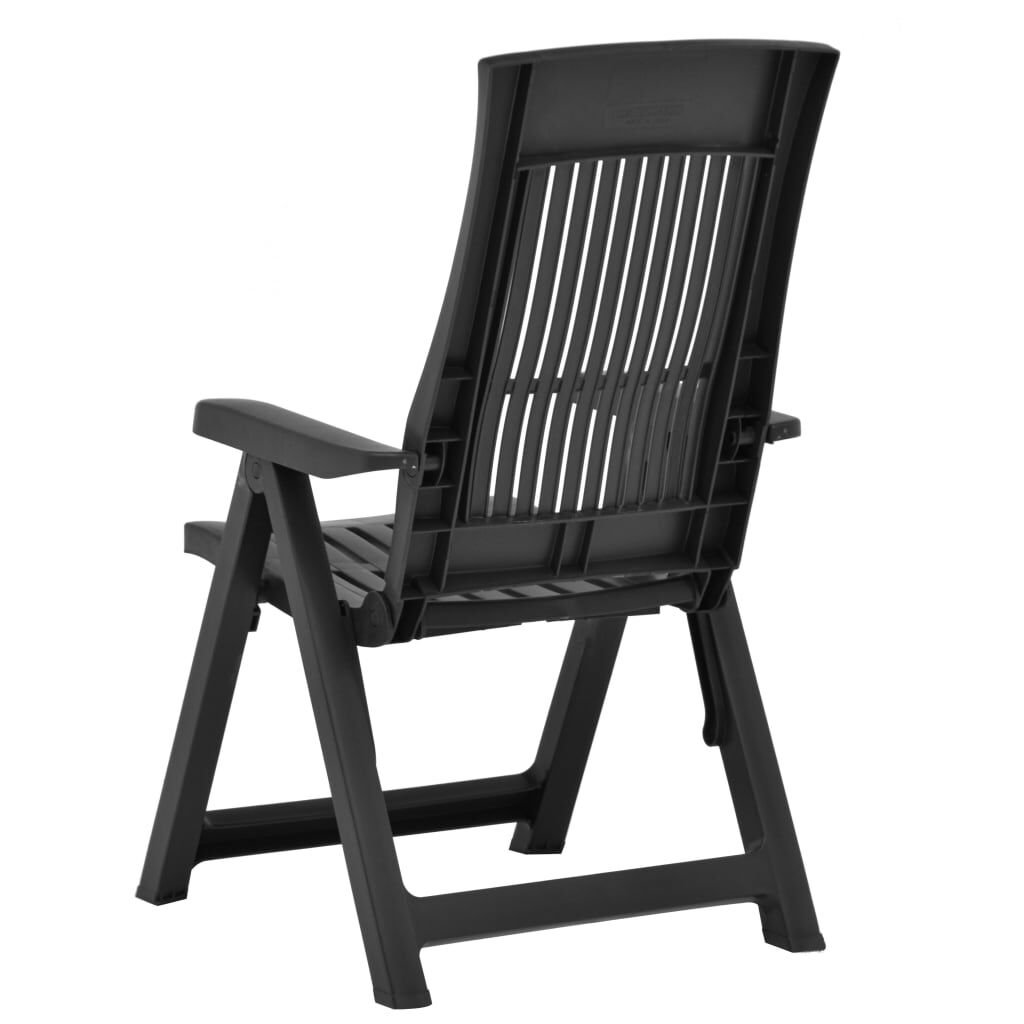 vidaXL Garden Reclining Chairs 2 pcs Plastic Anthracite