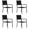 vidaXL Garden Dining Chairs 4 pcs Stackable Black Poly Rattan