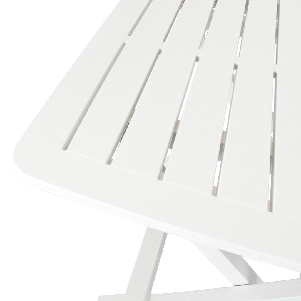 vidaXL 3 Piece Folding Bistro Set Plastic White