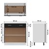 vidaXL Drawer Bottom Cabinet Black 80x46x81.5 cm Engineered Wood
