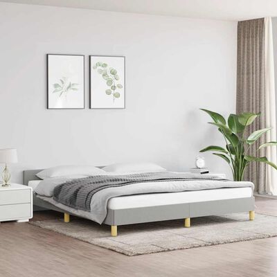 vidaXL Bed Frame without Mattress Light Grey 183x203 cm King Fabric, light grey vidaXL Bed Frame without Mattress Light Grey 183x203 cm King Fabric