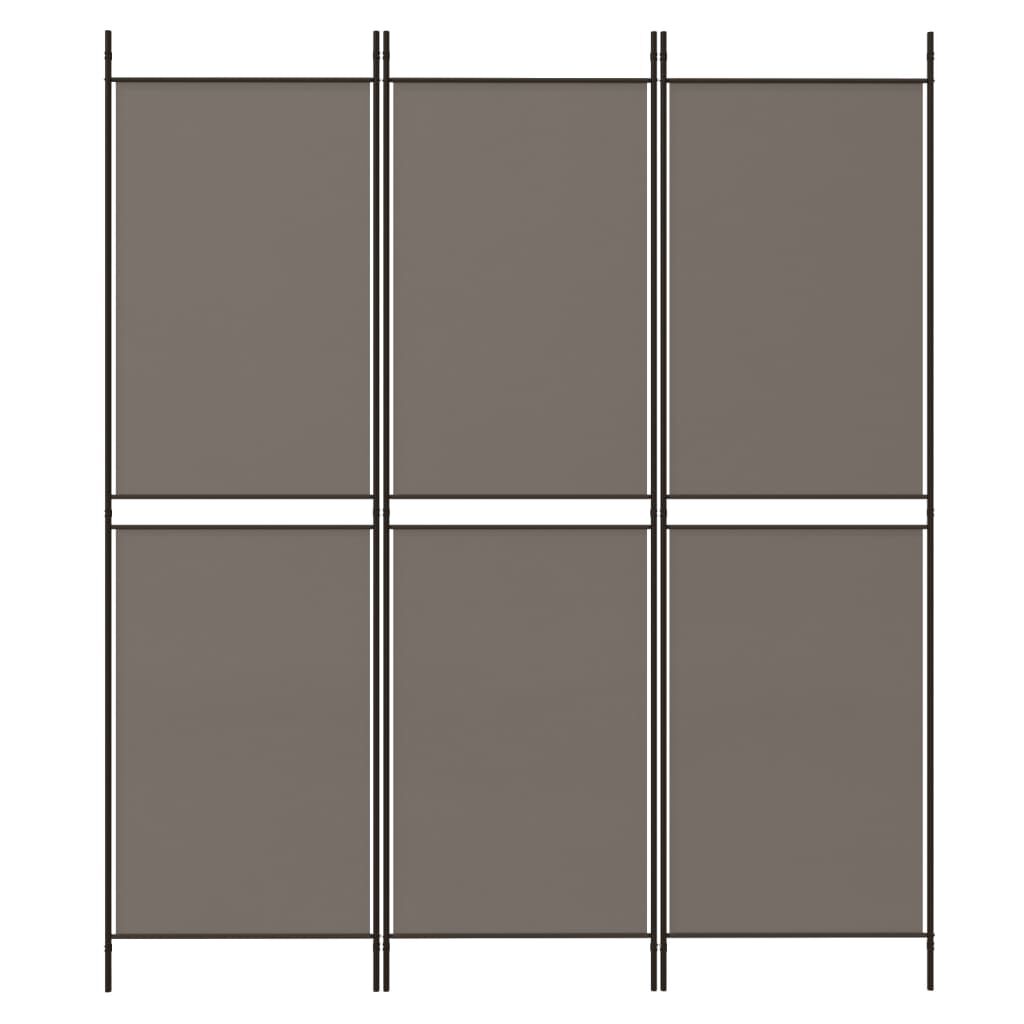 vidaXL 3-Panel Room Divider Anthracite 150x180 cm Fabric