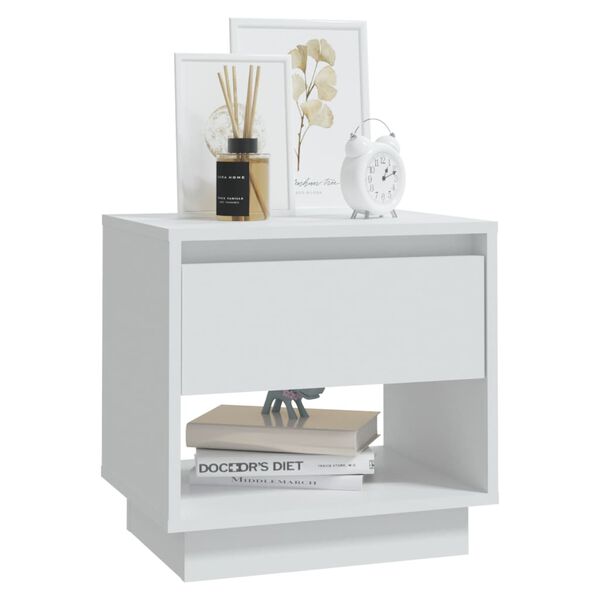vidaXL Bedside Cabinet White 45x34x44 cm Engineered Wood