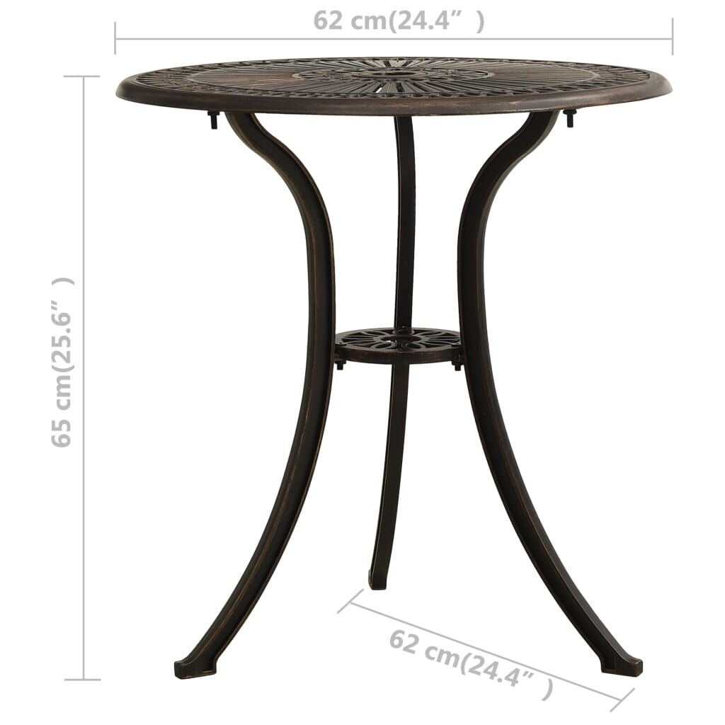 vidaXL 3 Piece Bistro Set Cast Aluminium Bronze