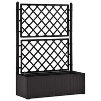 vidaXL Garden Raised Bed with Trellis and Self Watering System Anthracite, anthracite vidaXL Garden Raised Bed with Trellis and Self Watering System Anthracite