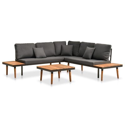 vidaXL 4 Piece Garden Lounge Set with Cushions Solid Acacia Wood,  vidaXL 4 Piece Garden Lounge Set with Cushions Solid Acacia Wood