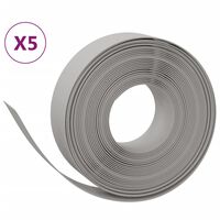 vidaXL Garden Edgings 5 pcs Grey 10 m 15 cm Polyethylene