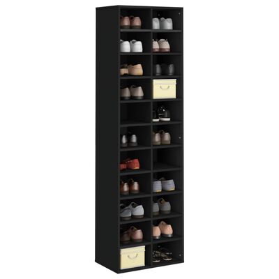 vidaXL Shoe Cabinet Black 54x34x183 cm Engineered Wood, black vidaXL Shoe Cabinet Black 54x34x183 cm Engineered Wood
