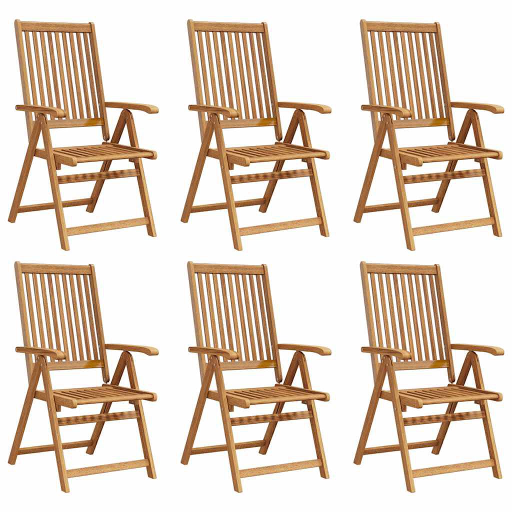 vidaXL Folding Garden Chairs 6 pcs Solid Acacia Wood