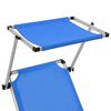 vidaXL Folding Sun Lounger with Roof Aluminium and Textilene Blue