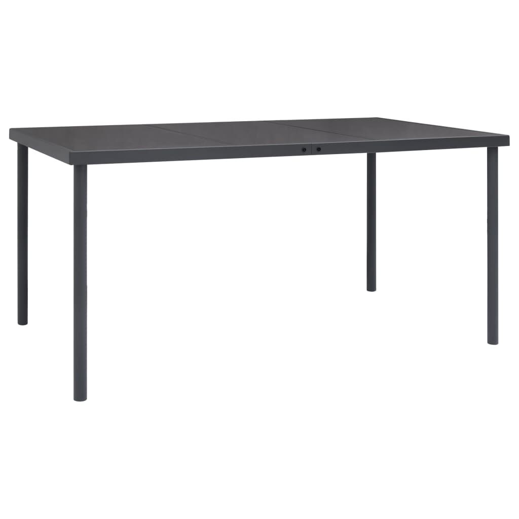 vidaXL 5 Piece Garden Dining Set Black Steel and Textilene