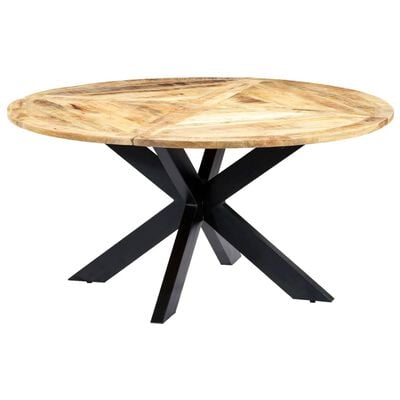 vidaXL Dining Table Round 150x76 cm Solid Mango Wood,  vidaXL Dining Table Round 150x76 cm Solid Mango Wood