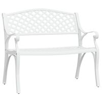 vidaXL Garden Bench 102 cm Cast Aluminium White, white vidaXL Garden Bench 102 cm Cast Aluminium White