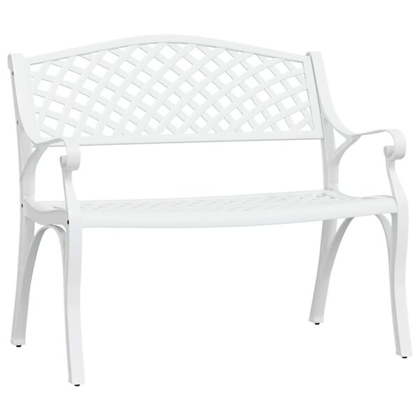 vidaXL Garden Bench 102 cm Cast Aluminium White
