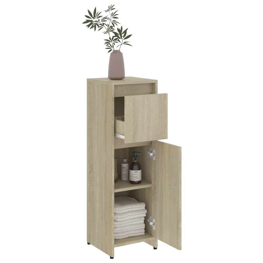 vidaXL Bathroom Cabinet Sonoma Oak 30x30x95 cm Engineered Wood