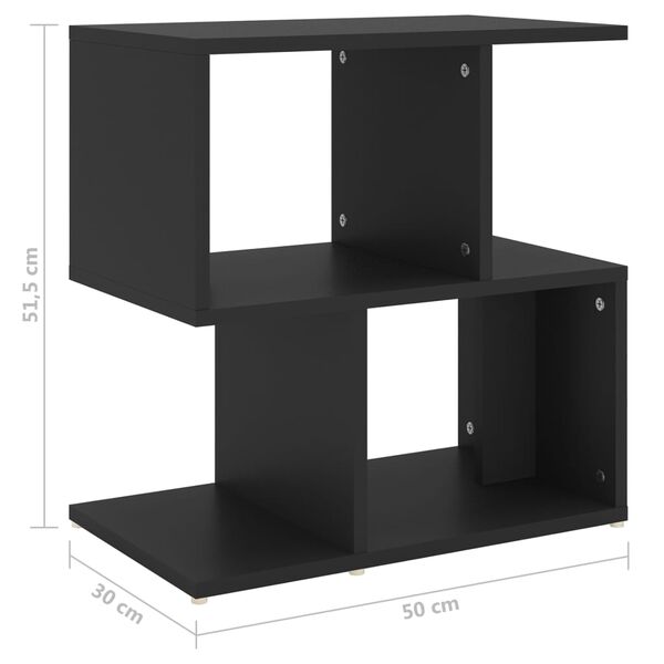 vidaXL Bedside Cabinet Black 50x30x51.5 cm Engineered Wood