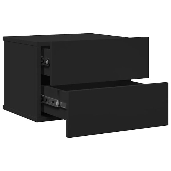 vidaXL Bedside Cabinet Black 40x30x30 cm Engineered Wood