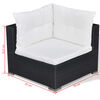 vidaXL 10 Piece Garden Lounge Set with Cushions Poly Rattan Black