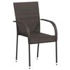 vidaXL Stackable Outdoor Chairs 4 pcs Poly Rattan Brown