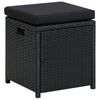 vidaXL 6 Piece Garden Lounge Set with Cushions Poly Rattan Black