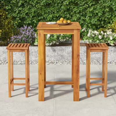 vidaXL 3 Piece Garden Bar Set Solid Wood Acacia,  vidaXL 3 Piece Garden Bar Set Solid Wood Acacia