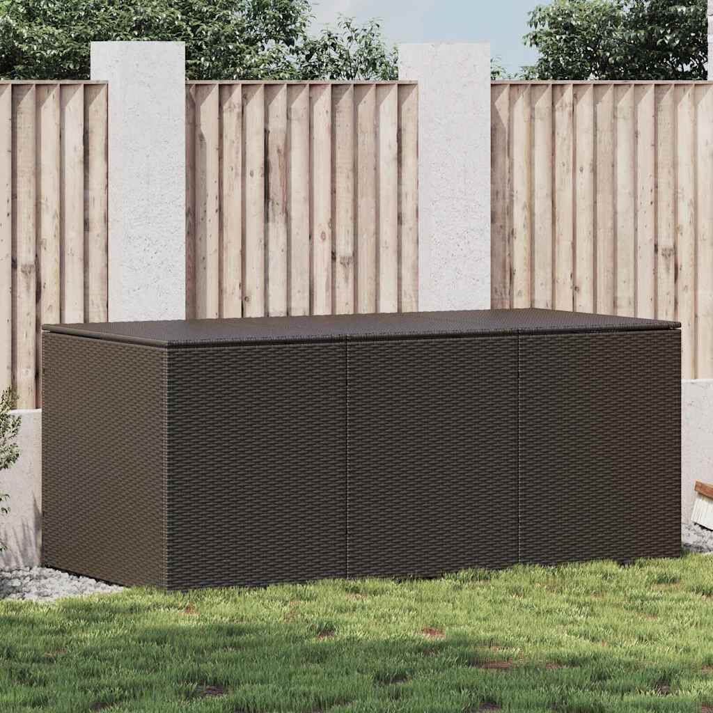 vidaXL Garden Storage Box Poly Rattan 180x90x70 cm Brown