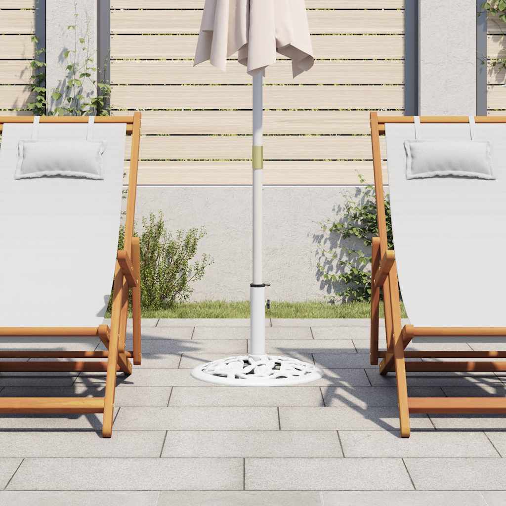 vidaXL Umbrella Base White 12 kg 48 cm Cast Iron