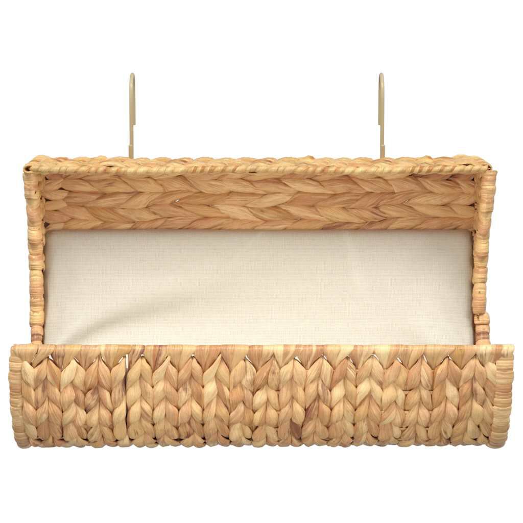 vidaXL Cat Bed with Cushion Water Hyacinth 37x20x20 cm
