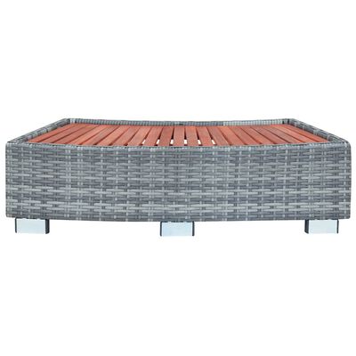 vidaXL Spa Step Grey Poly Rattan 92x45x25 cm, grey vidaXL Spa Step Grey Poly Rattan 92x45x25 cm