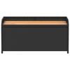 vidaXL Storage Bench Black 100x50x52 cm Poly Rattan and Acacia Wood