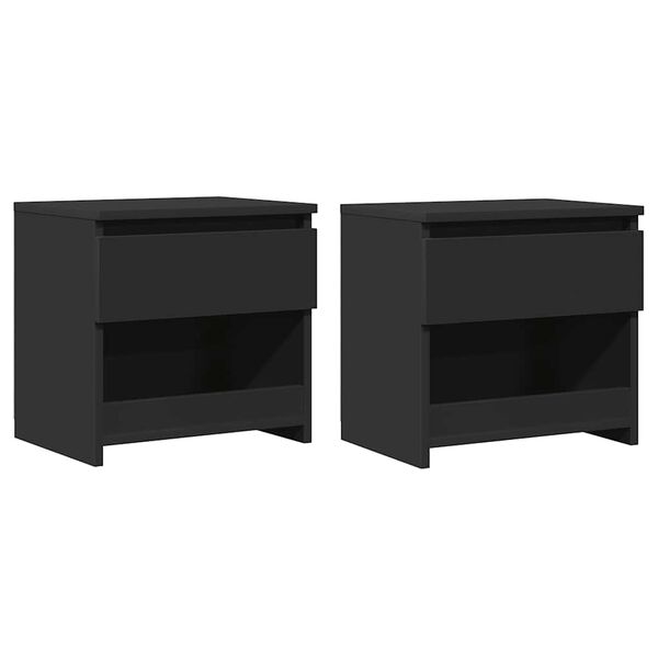vidaXL Bedside Cabinets 2 pcs Black 40x30x39 cm Engineered Wood