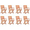 vidaXL Folding Chairs 8 pcs Solid Eucalyptus Wood
