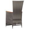 vidaXL 3 Piece Garden Lounge Set with Cushions Poly Rattan Grey