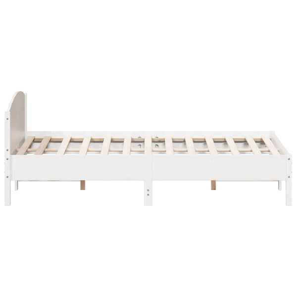 vidaXL Bed Frame without Mattress White 180x200 cm Super King Solid Wood Pine