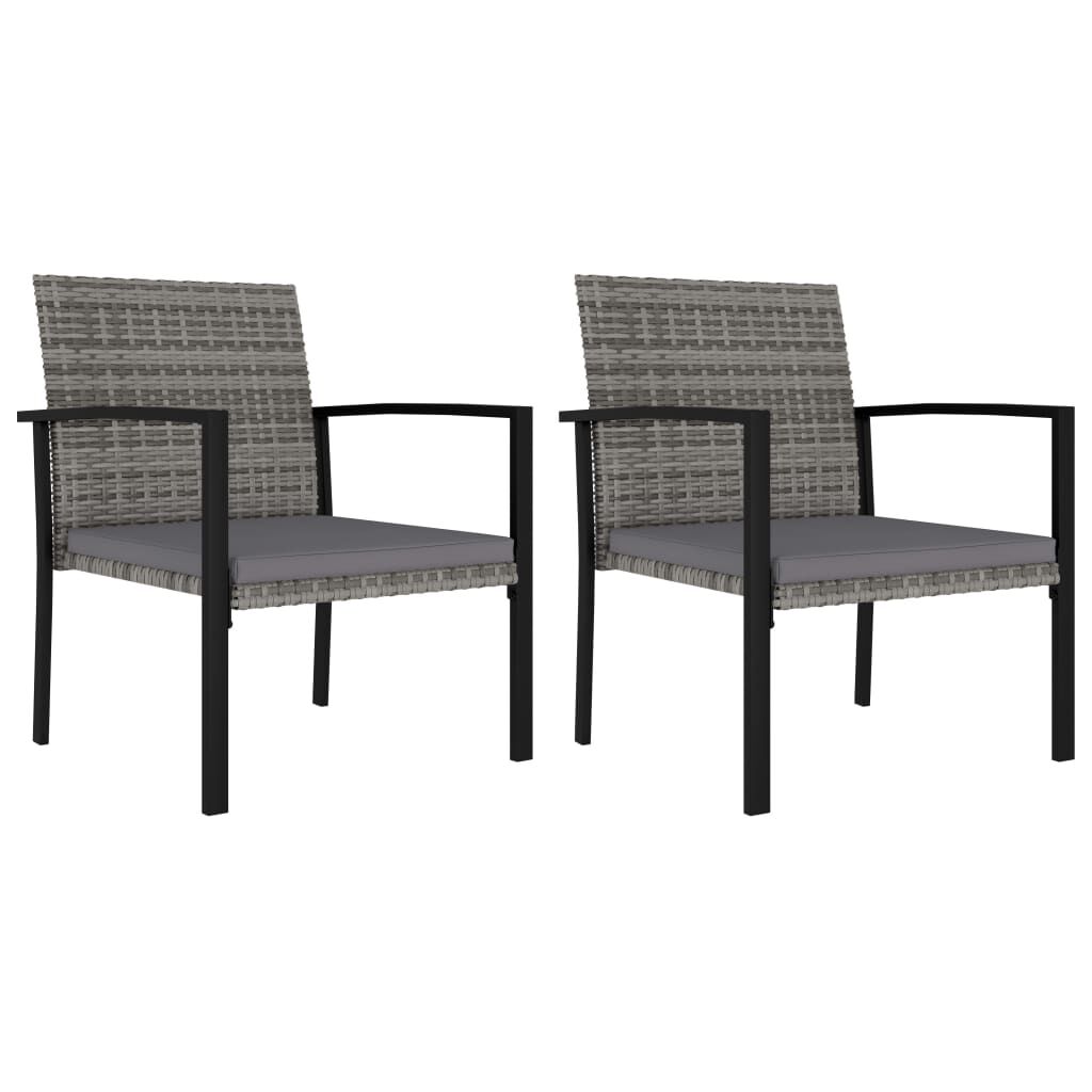 vidaXL 3 Piece Garden Dining Set Poly Rattan Grey