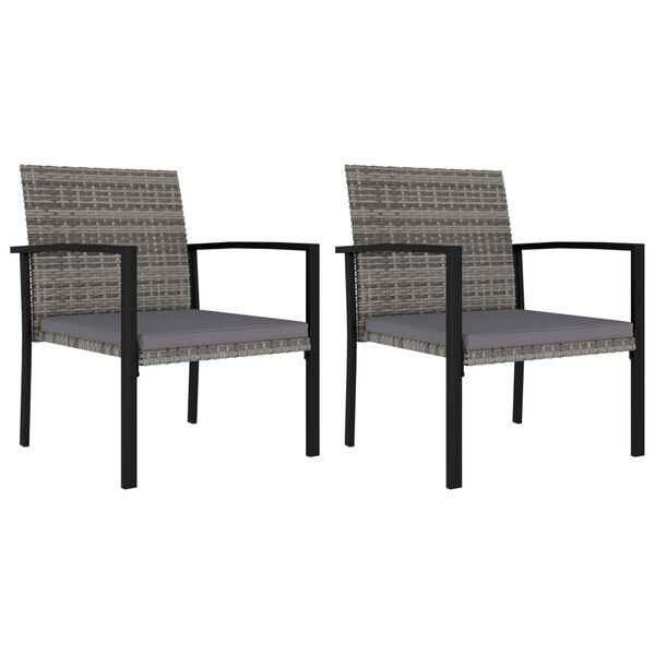 vidaXL 3 Piece Garden Dining Set Poly Rattan Grey