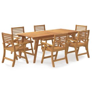 vidaXL 7 Piece Garden Dining Set Solid Wood Acacia