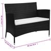 vidaXL Garden Bench 90 cm Poly Rattan Black