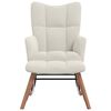 vidaXL Rocking Chair with a Stool Cream White Velvet