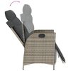 vidaXL Reclining Garden Chairs 2 pcs with Footrest Grey Poly Rattan