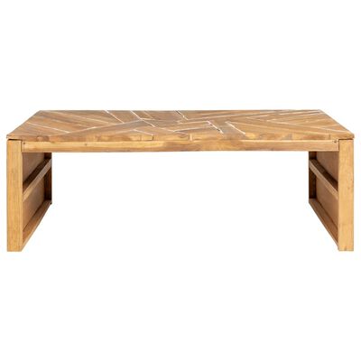 vidaXL Coffee Table Erosion Solid Teak Wood 110x35x38 cm,  vidaXL Coffee Table Erosion Solid Teak Wood 110x35x38 cm