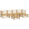 vidaXL 6 Piece Garden Lounge Set with Light Grey Cushions Bamboo
