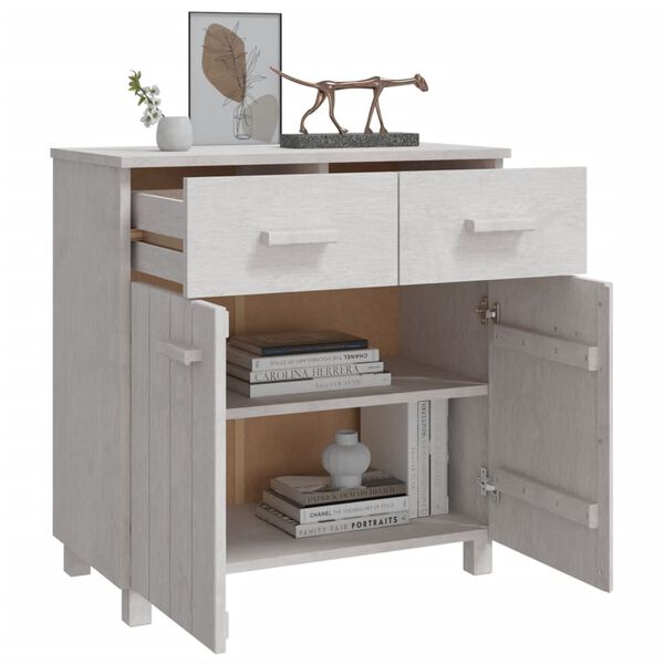 vidaXL Sideboard HAMAR White 79x40x80 cm Solid Wood Pine
